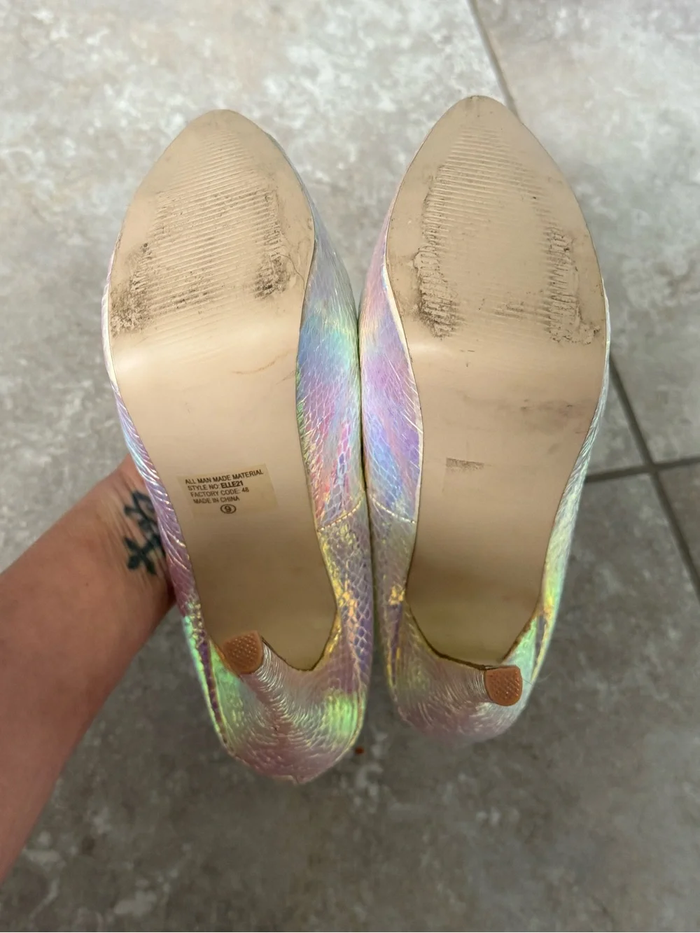 Holographic Iridescent Platform High Heels - Women